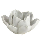 HomArt Lotus Tea Light Holder, White - color: White