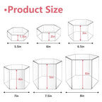6 Pcs Buffet Risers, Dessert Stands, Acrylic Boxes for Display, Hexagonal Jewelry Showcase, Riser Display Cases Acrylic Display Base, Clear - color: Clear-Hexagonal