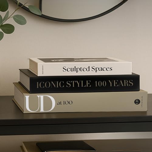 Aesthetic Decorative Books Set of 3 Designer Faux Books for Decoration to Enhance Mid Century Coffee Table Decor Bookshelf Mantle Shelf Console Table Entryway Décor Minimalist Fake Book Storage Box