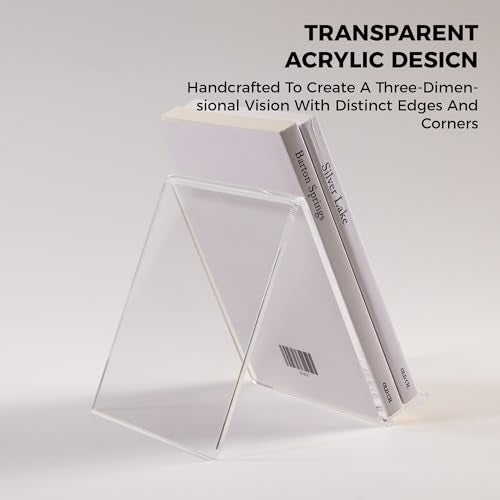 Acrylic Book Stand, Book Display Holder 8.5 x 11, Clear Acrylic Display Easel Transparent Display Stand Holder Tablet Holder for Album, CD, Magazine, Picture, Plate, Artworks, Phone, Tablet - size: 8.5" x 11"