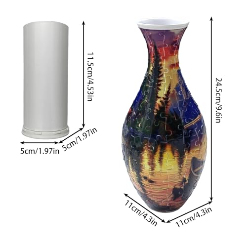 3D Puzzle Vase Unique Flower Vase for Adults Made by 160 Curved Plastic Puzzle Pieces, Vases for Flower Home Creative Gift for Parents & Housewarming - color: Dusk