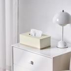 Rectangular Tissue Box Cover for Bathroom,Livingroom,Bedroom, Hand Carved Leather Resin Tissue Box Holder,10 x 5.7 x3.7 in, Beige - color: C-beige