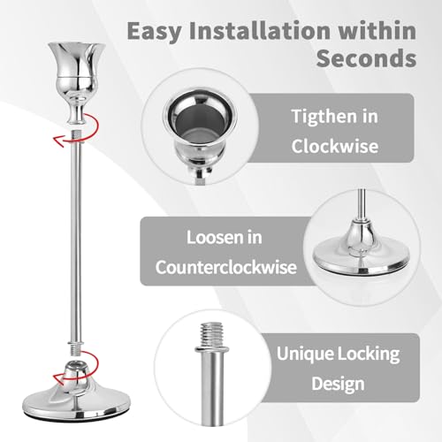 CHILL RECIPE Silver Taper Candle Stick Holders Tall Candle Holder, Vintage Candlesticks Holder Bulk for Home Decor Table Centerpiece Dining Party Festival Decorations(1 Set 3Pcs) - color: Silver, size: 1 Set-3Pcs