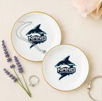 Personalized University Logo Ceramic Ring Dish, Custom School Emblem Jewelry Tray, Academic Branding Keepsake Dish for Students Teachers Faculty Office Desk Graduation Gift Idea - color: Design 4