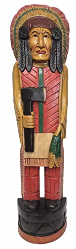 WorldBazzar Cigar Axe Indian Huge Hand Crafted Wooden Sculpture Cowboys Horseshoes Shotgun Old west Hunting Red, Green, Brown, Blue, Natural, Yellow, Orange