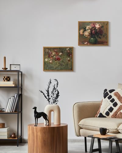 InSimSea Framed Wall Art - Floral Scenic Oil Painting Canvas Prints, Rustic Decor for Bedroom, Bathroom and Office - 8x10in/20x25cm - color: A Bed of Poppies, size: 10"L x 8"W