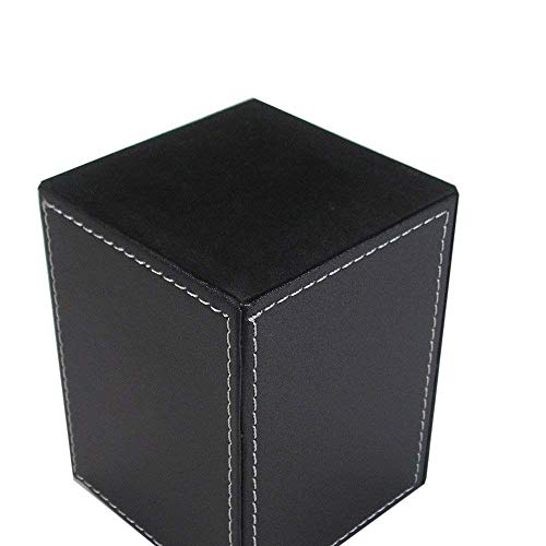 KINGFOM PU Leather Square Pens Pencils Holder Cup Desktop Stationery Organizer Case Office Accessories Container Box (black) - color: Black-s