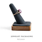 Oirlv Single Finger wooden ring display stand Jewelry Showcase Display Holder (Grey) - color: Grey
