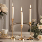 6Pcs Candlestick Holders,Brass Gold Metal Taper Candle Holder for Pillar Candles Sticks Holder for Wedding Fireplace Table Centerpiece Mantel Housewarming Gift - color: Gold