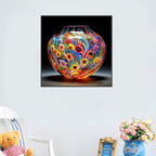 5D DIY Diamond Painting Kits,Round Vase Drill Diamond Art Kits for Adults Beginner, Perfect for Home Wall Decor and Gift - style: Art Deco