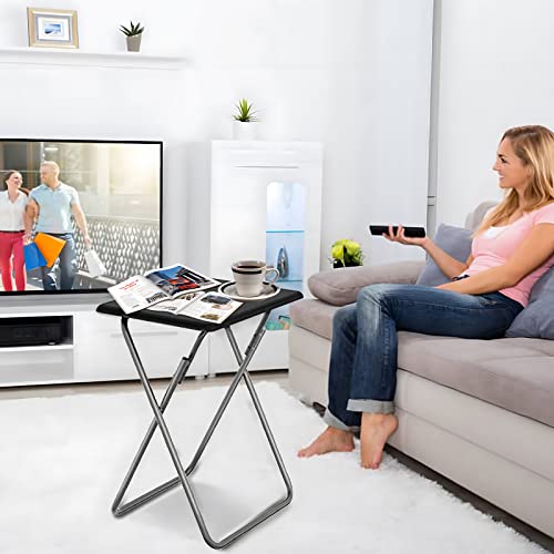 Garden 4 you Folding TV Tray Table,TV Dinner Table with Sturdy MDF Top,Eating Trays for Living Room with No Assembly Required, 15 x 18.9 x 26 in(Black,1PC) - color: Black, size: 1pc