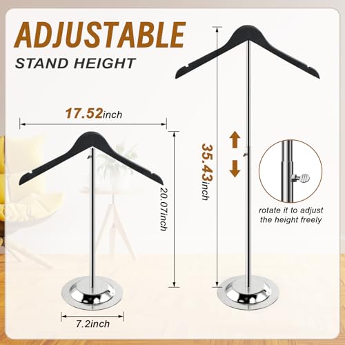 Adjustable Shirt Display Stand 2 Pcs, 20-35 Inch Height Tshirt Display Stand for Vendors, Wooden T Shirt Mannequin Display Shirts, Jacket, Coat at Clothing Vendor Events, Trade Fair, Trade Show(Black) - color: Black, size: 2Pcs