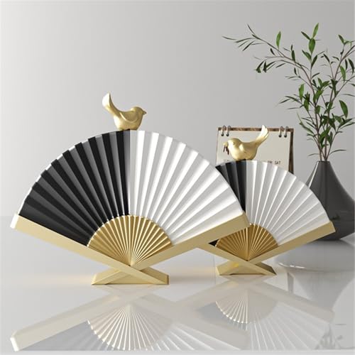 Statue Decorations Luxury Fan-Shaped Sculpture Ornament Entrance TV Cabinet Niche Art Decorations Home Decor Object