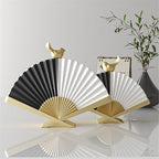 Statue Decorations Luxury Fan-Shaped Sculpture Ornament Entrance TV Cabinet Niche Art Decorations Home Decor Object