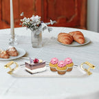 Cabilock Decorative Cake Tray 14.05X9.84 Inch Retro European Style Wedding Dessert Plate Elegant Storage Tray for Home Kitchen Serving
