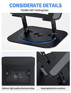AOEVI Adjustable Laptop Stand with 360 Rotating Base, Computer Stand for Laptop Ergonimic Foldable Laptop Riser for Desk Compatible with MacBook Pro/Air Notebook up to 16 Inches, Black - color: A-Black