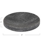 Creative Co-Op Marble Round Soapdish, Grey - color: Grey