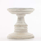 Hosley White 5 Inch High Wooden Pillar Candle Holder Country Style. Ideal Gift for Wedding Party Home Spa Reiki Aromatherapy LED Votive Candle Gardens W1 - color: White X 1count