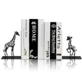 1 Pair Giraffe Bookends for Shelves,3D Foldable Giraffe Book Ends Decorative Bookends Organizer Metal Book Stands Journal Book Holder Book Stoppers for Women Girls Kids Gift Home School Library Decor