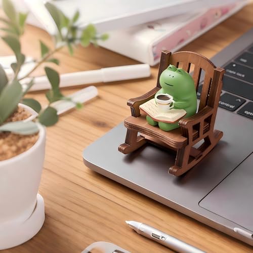 Miniature Frog Figurines，Cute and Leisurely Frog Shape，Creative Desk Home Decoration, Suitable for Frog Lovers, Bookshelf Gift