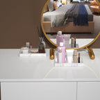 2 Packs Silicone Bathroom Vanity Tray Small 7.8" ＆ Small 7.8" Set, Rectangle Shatterproof Flexible Bathroom Tray for Soap Dispenser, Tissues, Candles, Towel, Plant, Perfume Key - color: White 7.8" & 7.8"