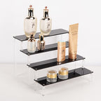 Acrylic Stands for Display,4 Tier Black Cupcakes Perfumes Figurines Display Stand Risers Shelf for Decoration and Organizer - size: 4 tier