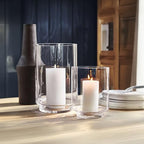 WGVI Clear Glass Pedestal Hurricane Candle Holder, 9" W, 14" H, Footed Decorative Vase for Pillar Candles, Elevated Cylinder Candleholder on a Riser Round Base, Centerpieces, Home Décor, 1 Piece - size: 14"H
