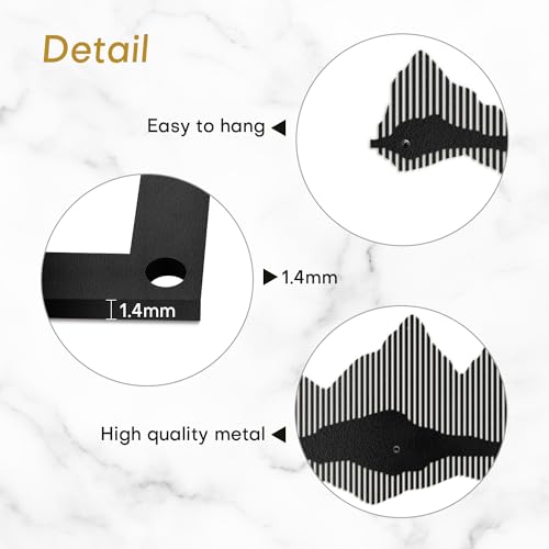 SIGNLEADER Metal Wall Decor Mountains Lines Minimalist Modern Luxury Wall Sculpture Hangings 3D Statue Home Decoration for Living Room, Bedroom, Bathroom, Kitchen, Fireplace, Office - 18" Black - color: Gry13-2405-m13, size: 18" Black