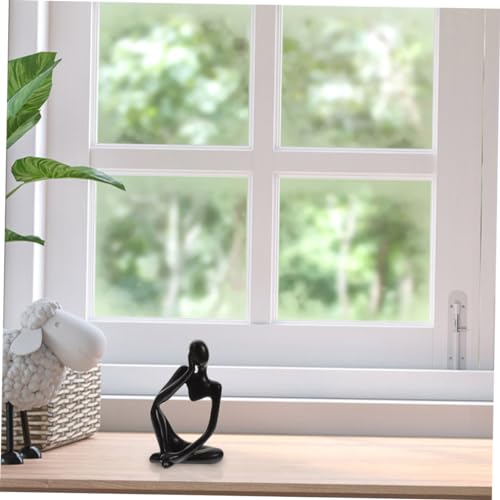 Unomor 3pcs Abstract Thinker Statue Set Modern Resin Sculpture for Office and Home Decor Decorative Figurines for Living Room and Bookshelf Accents