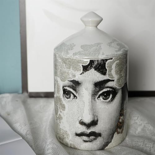 Ceramic Candle Jar Home Fireplace Kitchen Dining Decor Candle Holder (H3) - color: H3