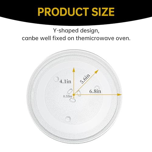 13.5" Microwave Glass Turntable Plate, 13.5" / 34.3cm Microwave Tray Replacement Glass Plate, Glass Tray Replacement for LG,Samsung，GE, Magic Chef, Hotpoint, Panasonic, Kenmore, etc - size: 13.5"