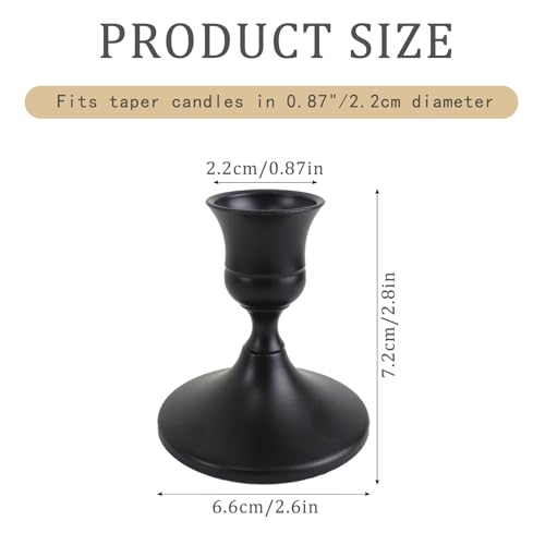 Vintage Black Taper Candle Holders Set of 2, Metal Candlestick Holders Elegant Handcrafted Décor for Weddings, Dining & Meditation,Table Centerpiece, Party, Christmas Decoration or Home Decor - color: Black, size: 2PC