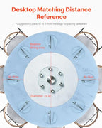 VEVOR 30 in Glass Lazy Susan Turntable, Tempered Glass Dining Table Centerpiece with 6 Rotating Wheels, 360° Smooth and Silent Spin Tabletop Rotating Tray, for Family Gatherings, Banquets & Weddings - size: 30 "