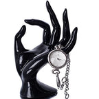 HOMEGOAL Hand Jewelry Holder, Bracelet Ring Watch Jewelry Display Holder Stand, Mannequin Hand, Polyresin, 7 Inch (Black) - color: Black