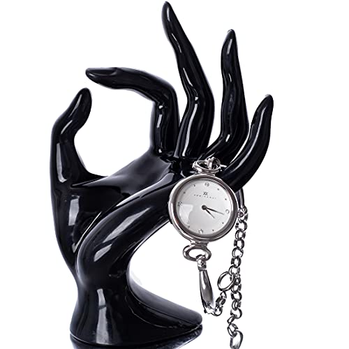 HOMEGOAL Hand Jewelry Holder, Bracelet Ring Watch Jewelry Display Holder Stand, Mannequin Hand, Polyresin, 7 Inch (Black) - color: Black