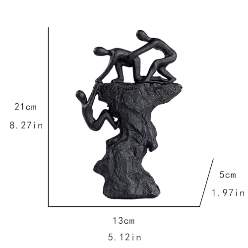 Hebdids - Abstract Wall-Climbing Sculpture in Matte Black,Living Room and Office Dynamic Climbing Wall Character Decoration, Black Statue, 8.27 x 5.12 x 1.97inches Elegant Black Home Decoration Gift - color: Straight Climbing
