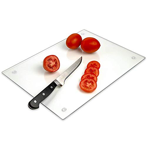 Tempered Glass Cutting Board Long Lasting Clear Glass Scratch, Heat, Shatter Resistant, Dishwasher Safe. (XLarge 16x20") - size: 20"L x 16"W