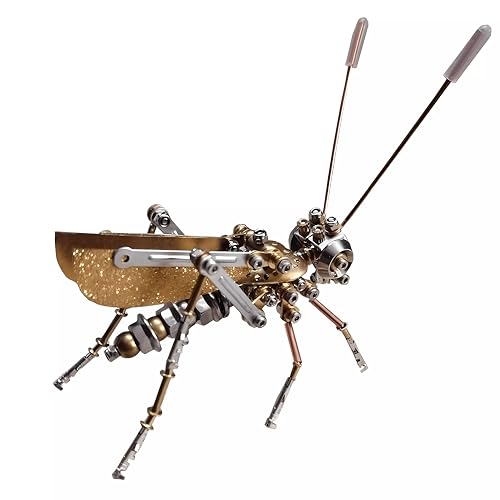 Mechanical Metal DIY 3D Insect Cricke Model Brass Puzzle Kits Puzzle for Adults, Steampunk Electric Mechanical, Assembly DIY Gift Craft Hobby for Men Christmas Decorations(Cricket) - style: Cricket