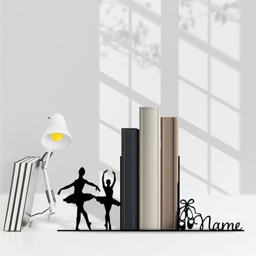 Sports Themed Metal Bookends, Book Ends for Shelves, Office Desk, Cookbook Stand, CD Holder, Magazine Holder for Office Organization, Housewarming Gifts New Home (Ballet Design 03) - color: Ballet Design 03