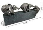 Vaudagio Sculpture Family Ties - Timeless Symbol of Families & Team Togetherness - Ornament 17 inch Long in Grey & Silver - Statue Elephant as a Gift or Decoration - Elephants Stronger Together