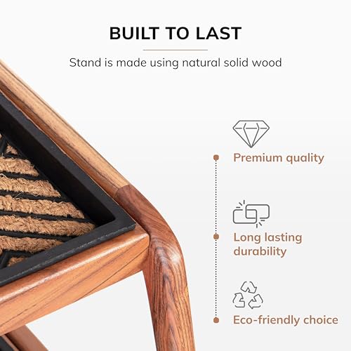 Anji Mountain Heavy Duty Waterproof Wooden Shoe Storage Mat Organizer/Boot Storage Tray Multi Use for Entryway with Coir, Tan and Black Diamond Insert, 2 Tier, Fits 4 Pair (26.5" Wide) - color: Tan and Black Diamond, size: 2 Tier, Fits 4 Pair