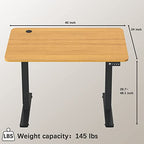 Furmax Electric Height Adjustable Standing Desk Large 40 x 24 Inches Sit Stand up Desk Home Office Computer Desk Memory Preset with T-Shaped Metal Bracket, Maple - color: Maple, size: 40 Inch