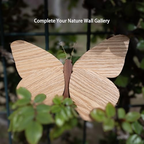 2 Pack Handmade Wooden Butterfly Wall Art Hanging Decor Butterflies Wall Art Hanging Sculpture for Bedroom Bathroom Living Room Butterfly Home Decoration for Kids Baby Nursery Room Decor (Beige) - color: Beige