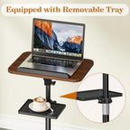 Snughome Floor Book Stand with Removable Tray, Wood Standing Book Stand for Reading, Height Adjustment 21"-51", Music Stand Cookbook Stand Textbook Stand Laptop Stand Book Holder for Display