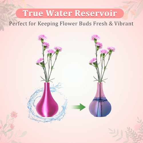 5 PCS Mini Vase Magnets for Fridge, Cute Tiny Magnetic Bud Vases for Refrigerator Decor, Small Flower Pots for Kitchen, Office, Locker, for Plant Lovers, Women - color: Mini Vase Magnets Pink