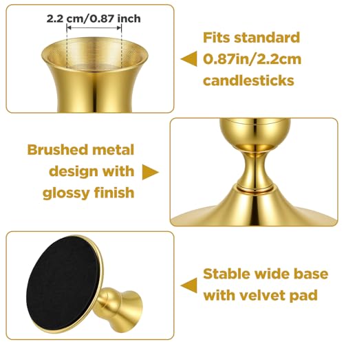 2 Pcs Candle Holders, Vintage Metal Taper Candle Holders Candles Stick Holder Decor for Home Wedding Party Anniversary Housewarming Gifts for Women Men(Bronze) - color: Bronze