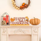 COCHIE Metal Happy Thanksgiving Sign, Fall Leaves Turkey Table Centerpieces Decorations for Home, Office, Shelf, Mantel, Indoor, Traditional Party Supplies Decor (Thanksgiving) - style: Thanksgiving