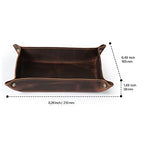 Londo Genuine Leather Tray Organizer - Practical Lightweight Water Resistant Computer Table Desk Storage Box for Wallets, Watches, Keys, Coins, Cell Phones and Office Equipment - color: Brown