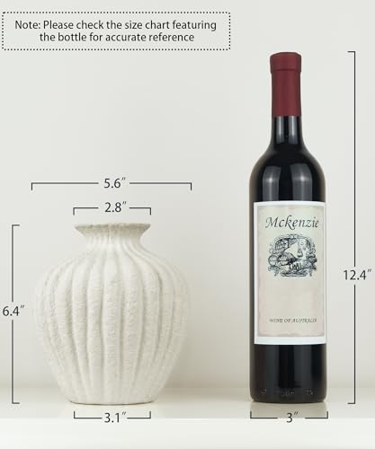 Ceramic Vase Rustic White for Farmhouse, Small Table Decorative Vase for Home Decor, Nordic for Ofice Hotel Living Room, Shelf, Tabletop Décor - size: Small