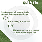 9.6" Microwave Turntable Plate Compatible with Galanz - size: 9.6" Small Coupler Hole, Outer Track 7"